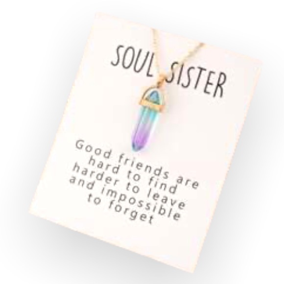Soul Sister Crystal Gold Tone Necklace New - Picture 1 of 2